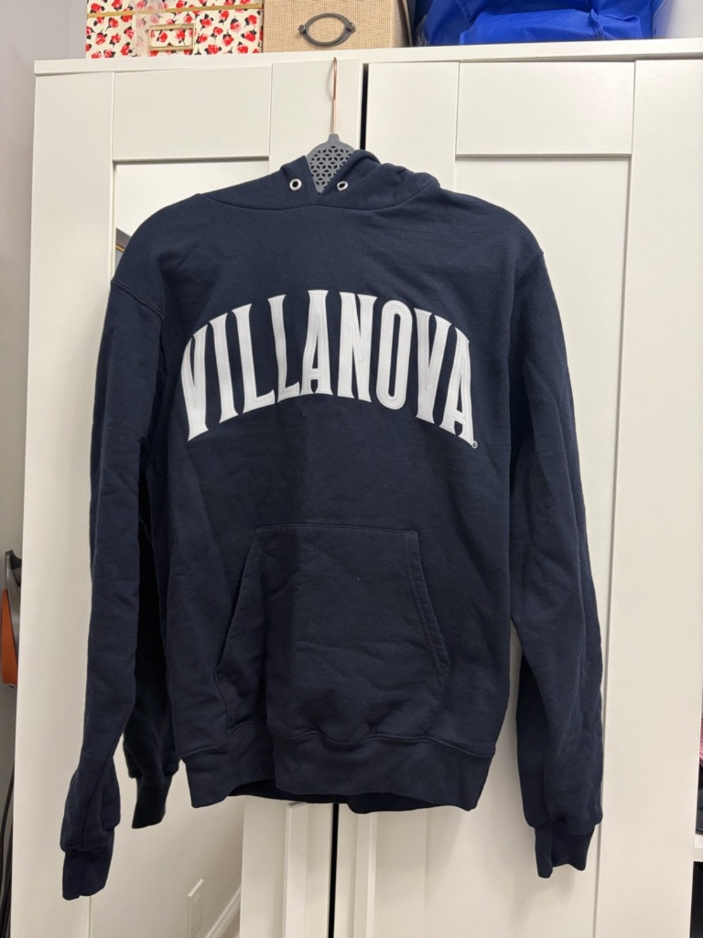 Villanova Navy Hoodie with White Arch Logo